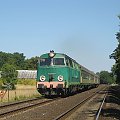 31.07.2008 (Szlak Dąbroszyn - Kamień Mały) SU45-097 zbliża się do Dąbroszyna z łącznikiem pociągu pośpiesznego Kopernik rel.Warszawa Wsch - Kostrzyn.