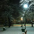 Jawor_Park Pokoju #miasta #Jawor #park #zima #noc