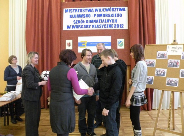Mistrzostwa Województwa Kujawsko-Pomorskiego Szkół Gimnazjalnych w Warcaby Klasyczne 2012 - Gimnazjum Nr 3 Toruń, dn. 14.03.2012r.