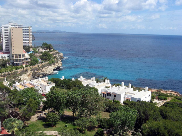 Calas de Mallorca - hotel Palia Maria Eugenia, widok na morze z balkonu #Majorka #CalasDeMallorca