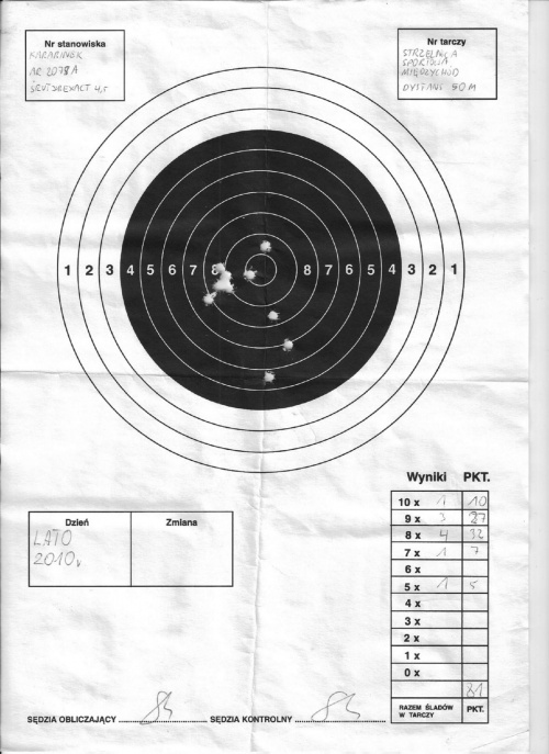 Karabinek AR2078A, napęd CO2, odległość 50 metrów, pozycja leżąca, fabryczny diopter :) seria 10 strzałów śrutem JSB Exact 4,5 Strzelnica Sportowa Międzychód