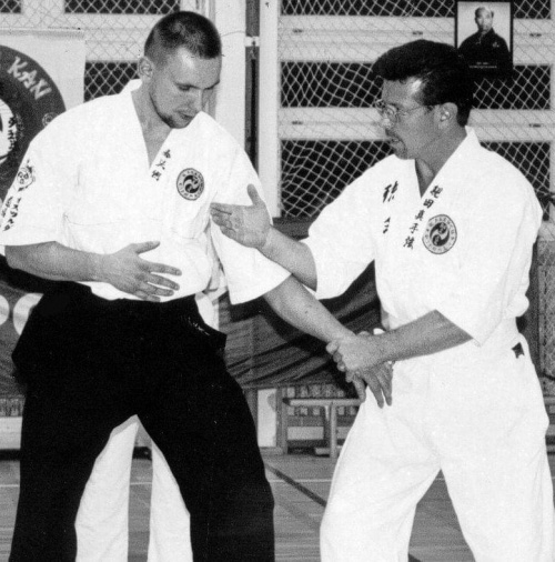 Kazoku Kenpo Karate - kyoshi Yu Shin Kan ( P. Ciećwierz ) demonstruje bunkai Pinan Nidan - seminarium w Ostródzie - rok 2001 #KarateOstróda #KazokuKenpoKarate #MarcinDanowski #okinawa #RyuTe #RyuteKempoKarate #SaishoNoTe #SeiyuOyata