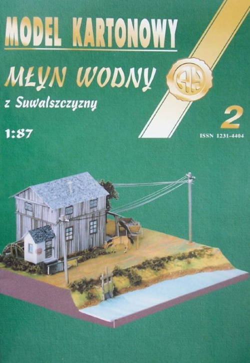 Młyn wodny, karton 1:87