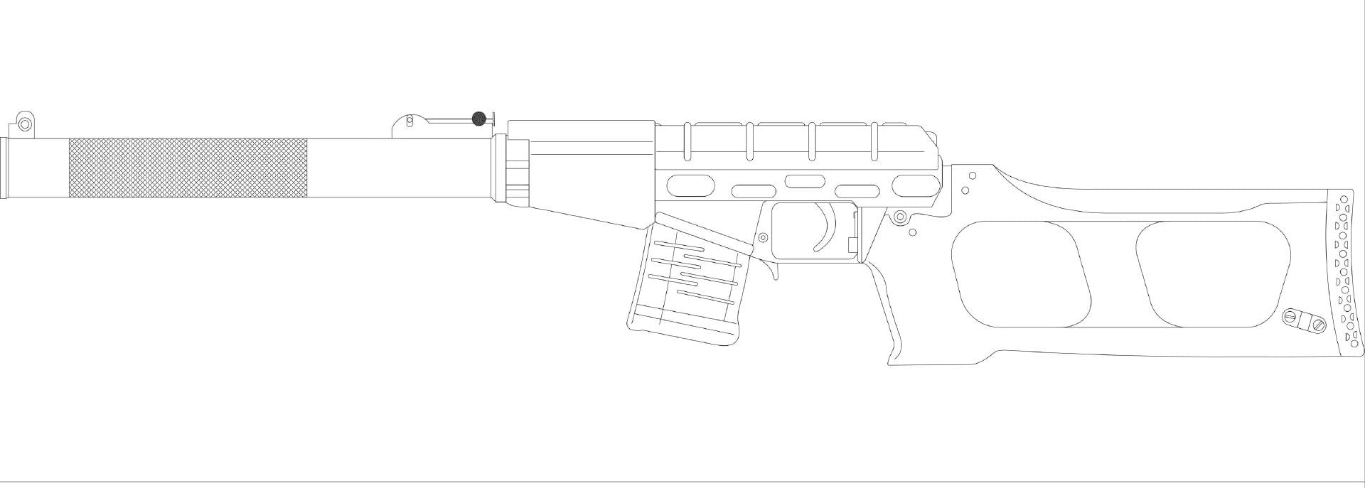 чертеж awp снайперской винтовки для дерева фото 31
