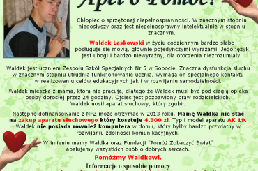 Waldemar Laskowski - Sprzężona niepełnosprawność Niepełnosprawny intelektualnie Niedosłuch --- http://pomagamy.dbv.pl/ #WaldemarLaskowski #SprzężonaNiepełnosprawność #NiepełnosprawnyIntelektualnie #Niedosłuch #pomagamydbvpl #ApelOPomoc