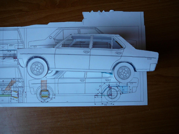 ... #Fiat131 #model #card #papierowy #suspension