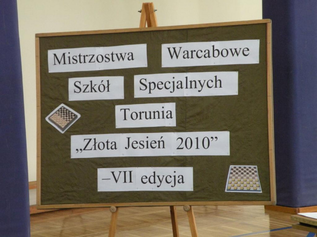 Warcabowe Mistrzostwa Torunia Szkół Specjalnych Złota Jesień 2010 - ZS nr 6 Toruń, 28.10.2010r.