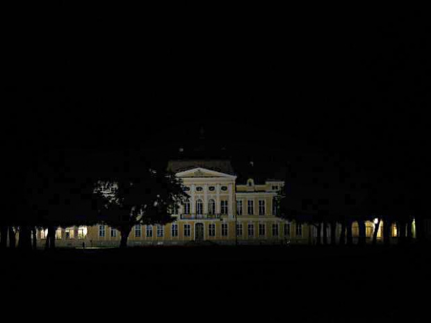 Rogalin-zamek w nocy