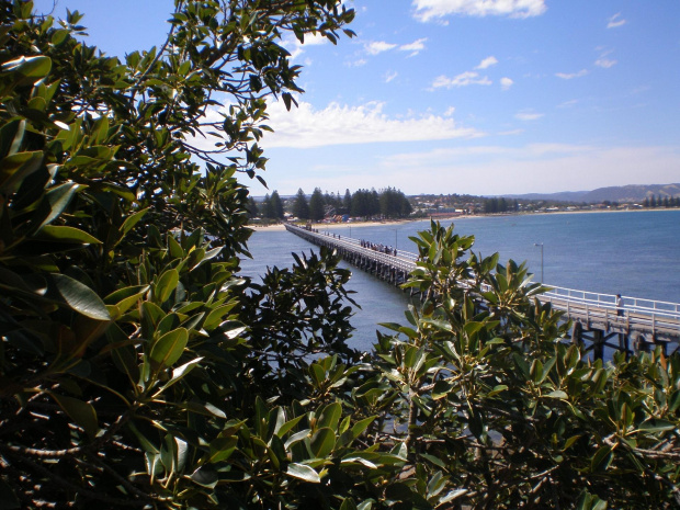 widok na Victor harbor i most laczacy z Granitowa wyspa