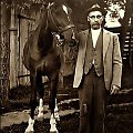 zdjęcie archiwalne -
pradziadek z koniem, jego dumą :) #ludzie #konie #wieś #zwierzęta