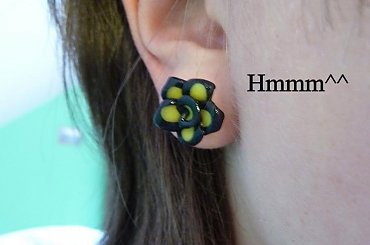 Różyczka :] Kolczyki sztyfty :] #bransoletki #charmsy #kolczyki #modelina #rękodzieła #sztyfty