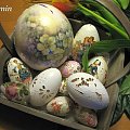 jajka w koszyczku- dekoracja wielkanocna